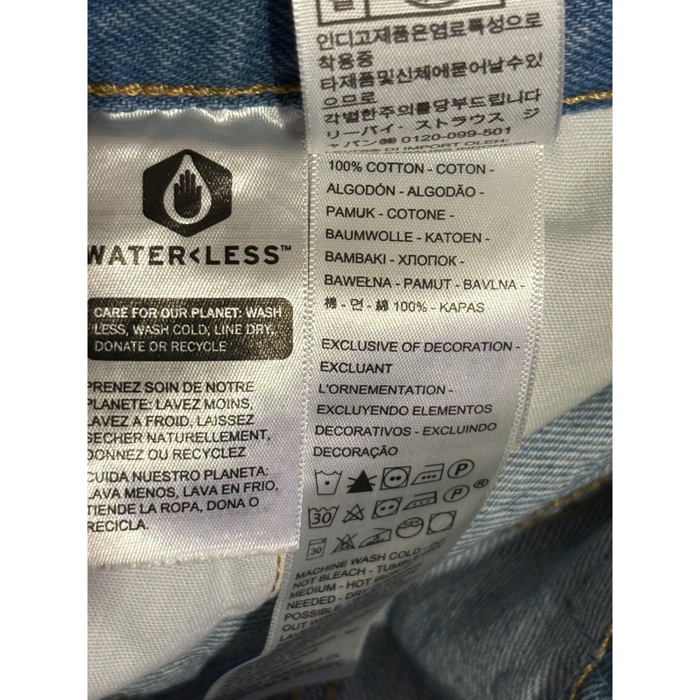 Levi's Jeans Women 26 Light Blue 501 Original Cropped Distressed Straight Leg - Picture 7 of 8